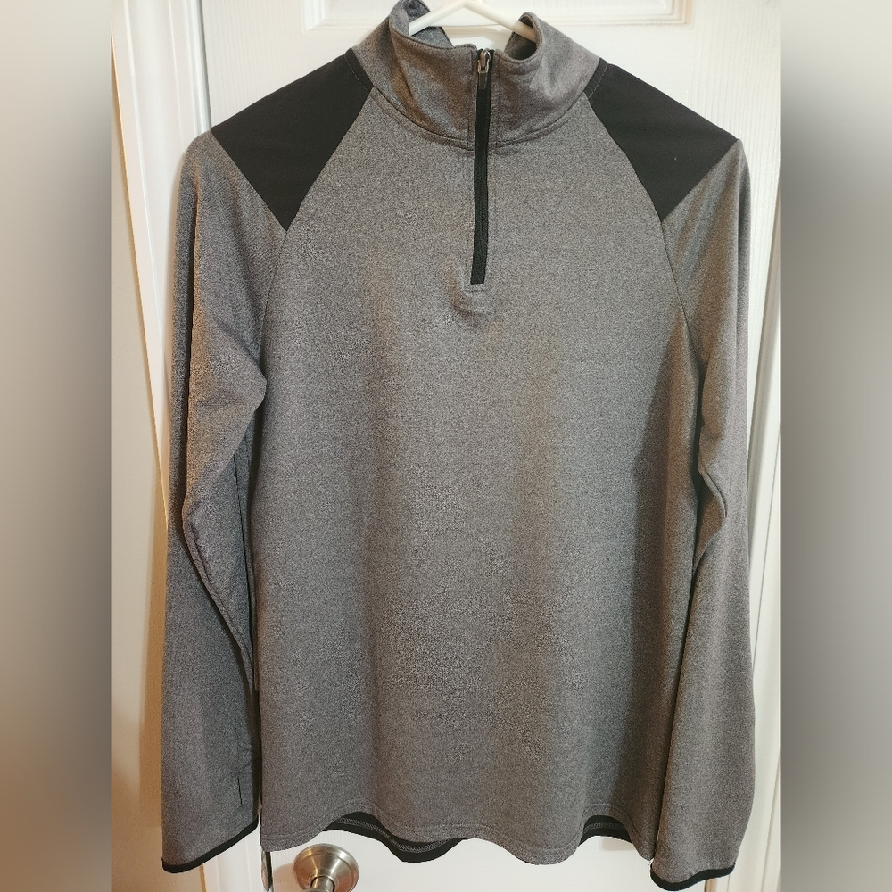 C9 by Champion Boy's Quarter Zip Longsleeve Shirt Grey/Black Size XL 16-18